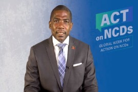 Prime Minister Dr. Terrance Drew addressing the nation on “Global Week for Action on NCDs”.