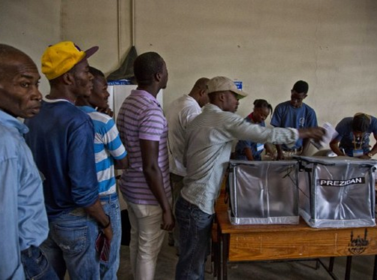 Haitians voting in elections. Photo courtesy of CARICOM