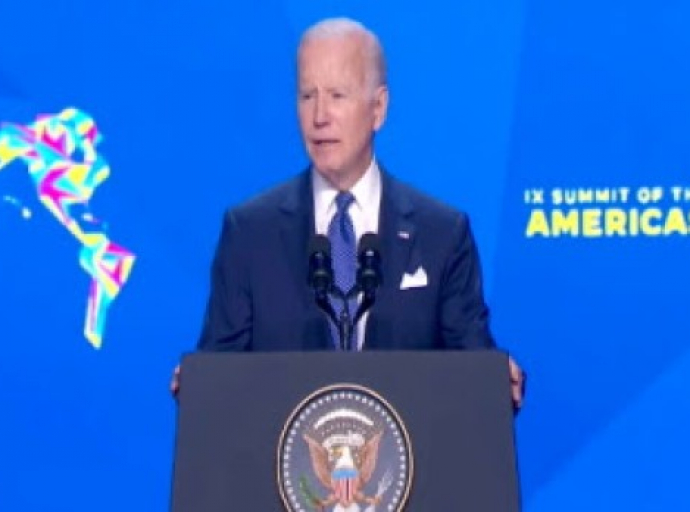 US President Joe Biden addressing the opening of the Ninth Summit of Americas in Los Angeles (CMC Photo)