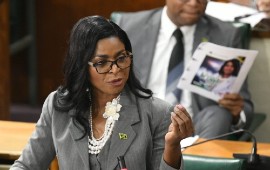Member of Parliament, St. Thomas Eastern, Dr. Michelle Charles, makes her contribution to the State of the Constituency Debate in the House of Representatives. (JIS Photo)