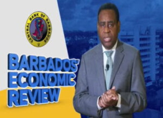 Central Bank Governor, Cleviston Haynes discussing Barbados economic performance for 2022 (CMC Photo)