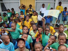 Primary-school students in St. Vincent and the Grenadines. Photo taken from The Borgen Project.