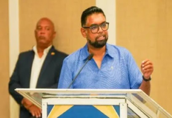 President Irfaan Ali addressing the annual dinner of the Private Sector Commission (PSC) on Monday night
