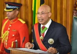 Governor General Sir Patrick Allen delivering the Throne Speech
