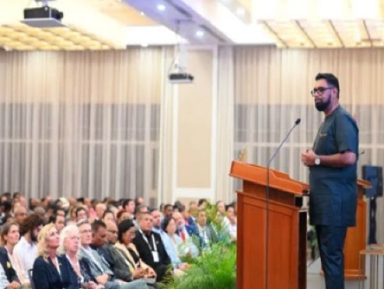 President Irfaan Ali addressing the International Business Conference