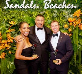 Sheryl Lee Ralph, OJ, actress and recipient of the American Friends of Jamaica (AFJ) International Humanitarian Award; Jamaica's Prime Minister, Dr. the Most Honourable Andrew Holness; and Adam Stewart, CD, Hon. LLD, Executive Chairman of Sandals and Beaches Resorts and recipient of the AFJ International Achievement Award (Contributed photo)