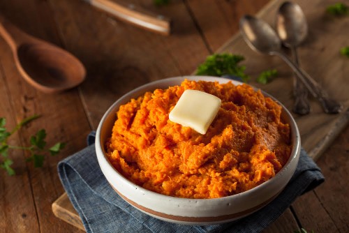 Organic Homemade Mashed Sweet Potatoes with Butter