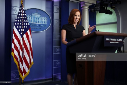WASHINGTON, DC - JULY 09:  White House Press Secretary Jen Psaki speaks during a daily briefing at the James Brady Press Briefing Room of the White House July 9, 2021 in Washington, DC. Psaki held a daily briefing to answer questions from members of the press.  (Photo by Alex Wong/Getty Images)