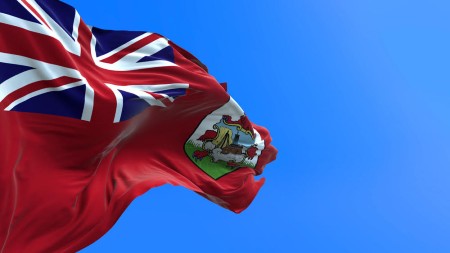Bermuda flag - 3D realistic waving flag background