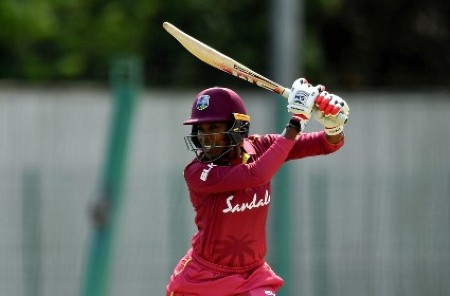 Dublin , Ireland - 5 May 2019; Britney Cooper of West Indies during the T20 International between Ireland and West Indies at the YMCA Cricket Ground, Ballsbridge, Dublin.  (Photo By Brendan Moran/Sportsfile via Getty Images)