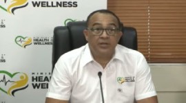 Dr. Christopher Tufton announcing Jamaica’s first case of Monkeypox virus (CMC Photo)
