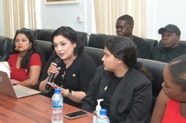 creator, Susan Abraheem better known as Saks Guyana’ sharing her concerns and suggestions. (Photo credit: DPI)