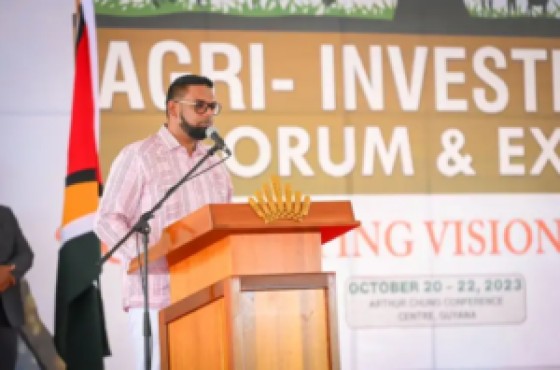 President Ifraan Ali addressing Agri-Investment Forum