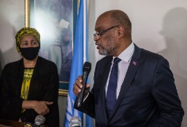 Haitian Prime Minister Dr. Ariel Henry. (Valerie Baeriswyl/AFP/Getty Images)