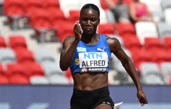 St Lucian Julien Alfred won her 100 metres heat.