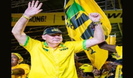 Allen Chastanet, acknowledging the supporters of the United Workers Party (UWP0 after the party’s defeat on Monday (CMC Photo)