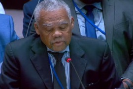 Haiti’s ambassador to the United Nations, Eric Pierre, addressing the UN Security Council on Friday (CMC Photo)