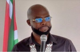 Health Minister, André Misiekaba, addressing the opening of the new health facility