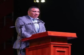 Jamaica’s Prime Minister Andrew Holness addressing the opening of the the four-day International Building Expo 2026 on Thursday nigh in Guyana..