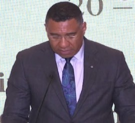 Jamaica Prime Minister Andrew Holness addressing the Commonwealth Magistrates & Judges’ Association (CMJA) 2026 Annual Conference.