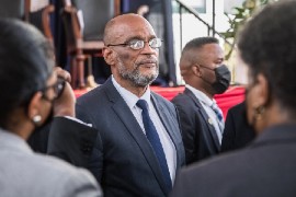 Ariel Henry was formally appointed to the post of prime minister shortly after Haitian President Jovenel Moise's assassination on July 7 [File: Valerie Baeriswyl/AFP]