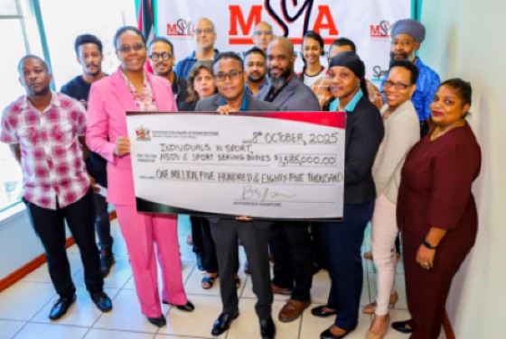 Athletes and sporting organisations on hand to receive the $1.6 million in donations from the Ministry of Sport and Youth Affairs