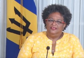 Prime Minister Mia Mottley announcing date for snap general election (CMC Photo)
