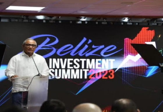 Prime Minister John Briceno addressing the opening of the Belize Investment Summit 2023