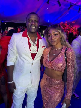 Oumie Garba and Akon at the BET Awards in Los Angeles in June