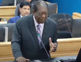 Justice Dennis Byron addressing the special sitting of the Caribbean Court of Justice (CCJ) on Mondays (CMC Photo)