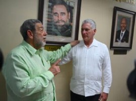 SVG Prime Minister Dr. Ralph Gonsalves with Cuban President Miguel Diaz-Canel