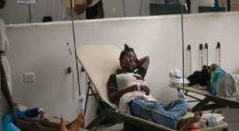 A woman suffering from cholera is treated at a hospital in Port-au-Prince, Haiti (UNICEF Photo)