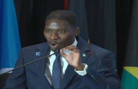 Rahym R. Augustin-Joseph, addressing the opening of the 51st CARICOM summit on Sunday night (CMC Photo)