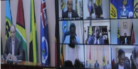 CARICOM and US foreign ministers during their virtual meeting (Photo courtesy CARICOM Secretariat)