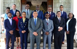 rime Minister Andrew Holness (centre) with 12 of the members of the Constitutional Reform Committee (CRC): Marlene Malahoo Forte (third left), Ambassador Rocky Meade (third right), Dr Derrick McKoy (second right); (back row, from left) Dr Nadeen Spence, Senator Tom Tavares-Finson, Hugh Small, Dr. David Henry, Anthony Hylton, Professor Richard Albert; (front row, from left) Sujae Boswell, Senator Donna Scott-Mottley and Laleta Davis Mattis. Not pictured are Dr Lloyd Barnett and Senator Ransford Braham. Christopher Harper will serve as the Committee’s liaison officer.