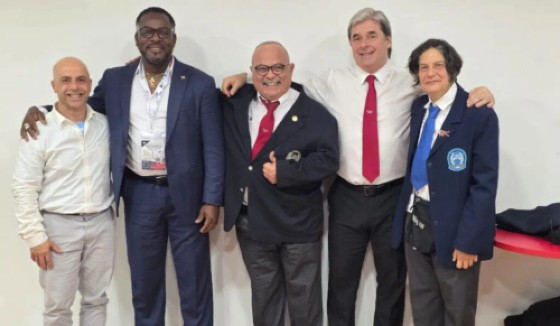 Guyana Amateur Powerlifting Federation (GAPLF) President Franklin Wilson (second left) in attendance at the recently held Congress.