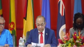 Jamaica’s National Security Minister, Dr. Horace Chang, addressing CONSOLE’s 24 meeting in Trelawny
