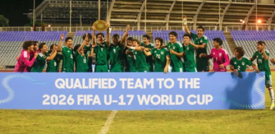 Mexico Under-17s celebrate after qualifying for the FIFA Under-17 World Cup