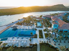 Sunset Aerial Views of the All-New Sandals Royal Curaçao. (Image courtesy of Sandals Resorts International)