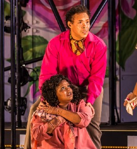 David Heron and Patrice Foster as Lord and Lady Montague in  Romeo and Juliet. (Photo courtesy of Shakespeare Festival of St Louis.)