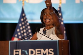 At the top of the November ballot, US Senate candidate Val Demings leads energized Florida Democrats to the November polls. She told them, “Democrats, we are the defenders of democracy. Drum majors for justice.”