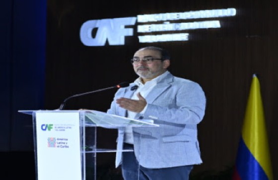 CAF Executive President, Sergio Díaz-Granados addressing the International Forum on Regional Integration in Cartagena, Colombia (CAF Photo)