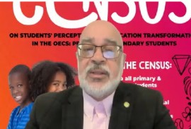 OECS Director General, Dr. Didacus Jules, speaking at the launch of the students census (CMC Photo)
