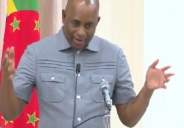 Prime Minister Roosevelt Skerrit speaking at the end of year news conference on Monday (CMC Photo)