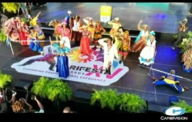 Part of the opening ceremony of CARIFESTA XV at the Queen Park in Barbados (CARIBVISION Photo)