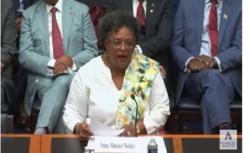 Barbados Prime Minister Mia Mottley testifying before United States House of Representatives Committee on Financial Services (CMC Photo)