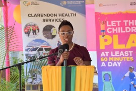 Minister of State in the Ministry of Health & Wellness, Hon. Juliet Cuthbert-Flynn commends the team at the hospital for using the symposium as a means of educating Jamaicans to choose a healthier lifestyle.