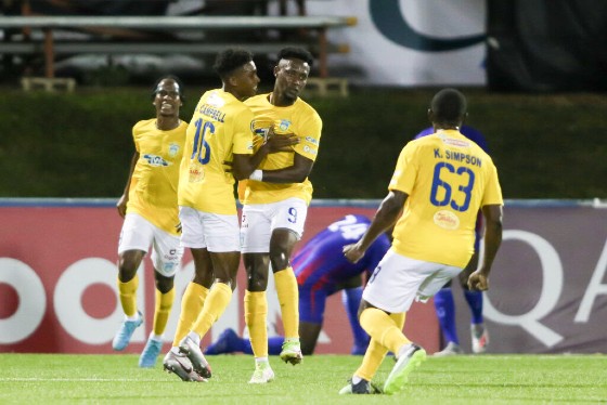 Waterhouse FC celebrate during the match against Arcahaie. (Photo: CONCACAF)