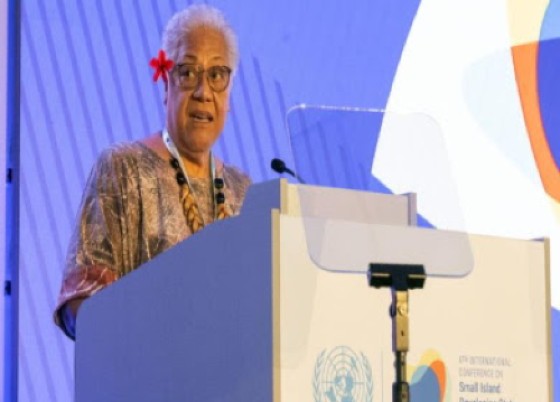 Prime Minister of Samoa, Fiamē Naomi Mataʻafa, addressing SIDS conference in Antigua