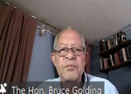 Former Jamaica prime minister Bruce Golding participating in World Bank webinar on Haiti (CMC Photo)